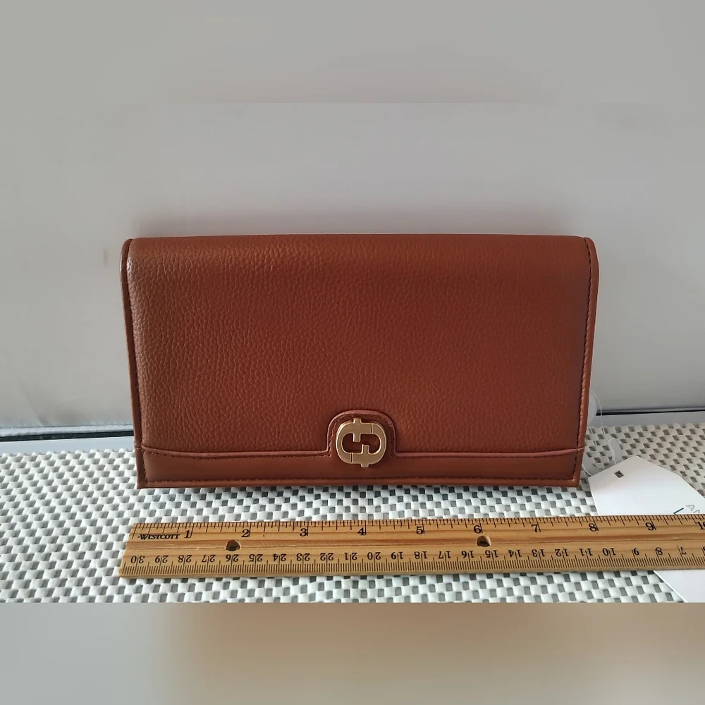 Time and Tru Women's Cora Bifold Wallet Cognac NWT